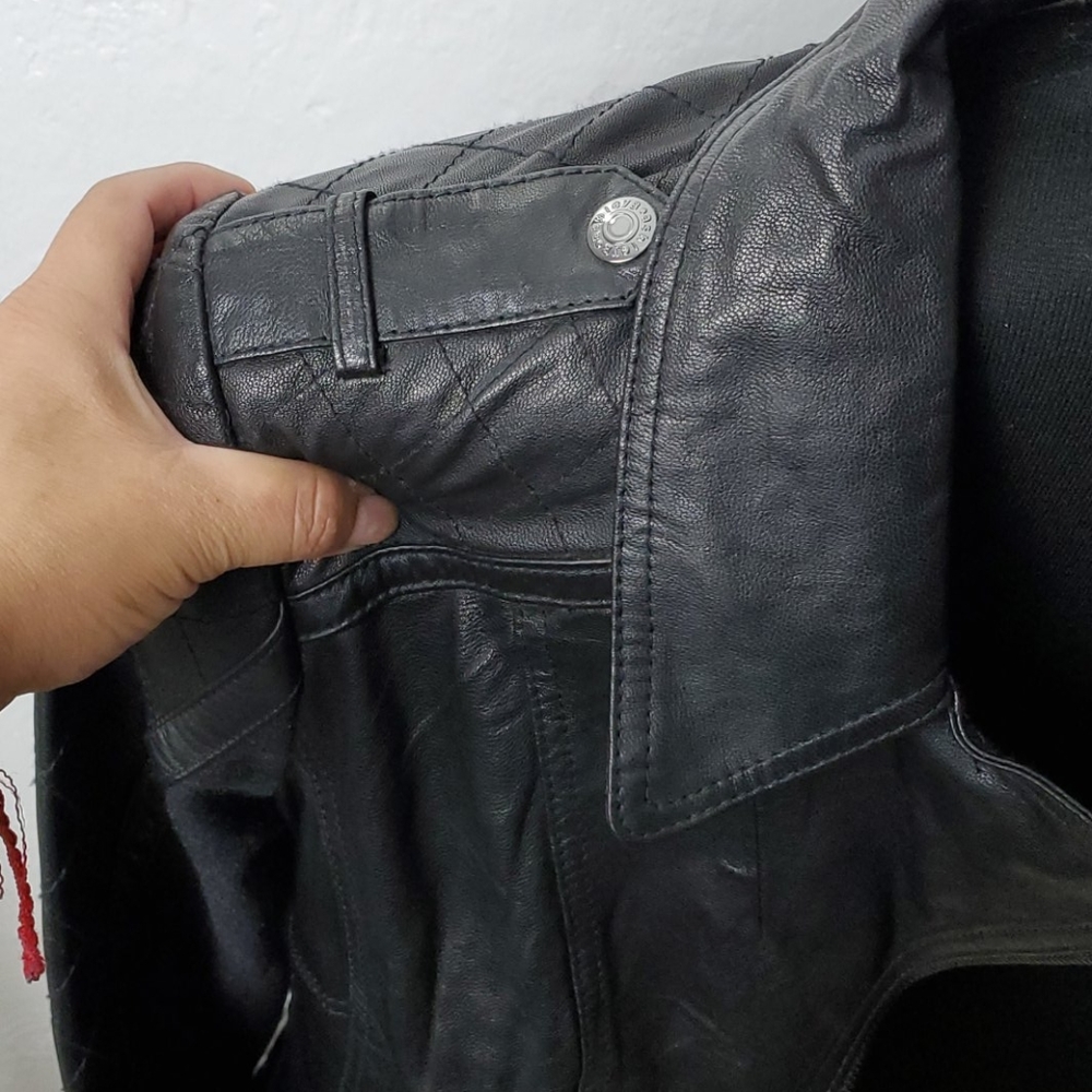Black leather Moto jacket - Picture 8 of 8